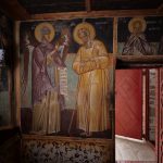 An angel of the Lord speaks to the Holy Pachomios. Fresco in the chapel of St Georgios.