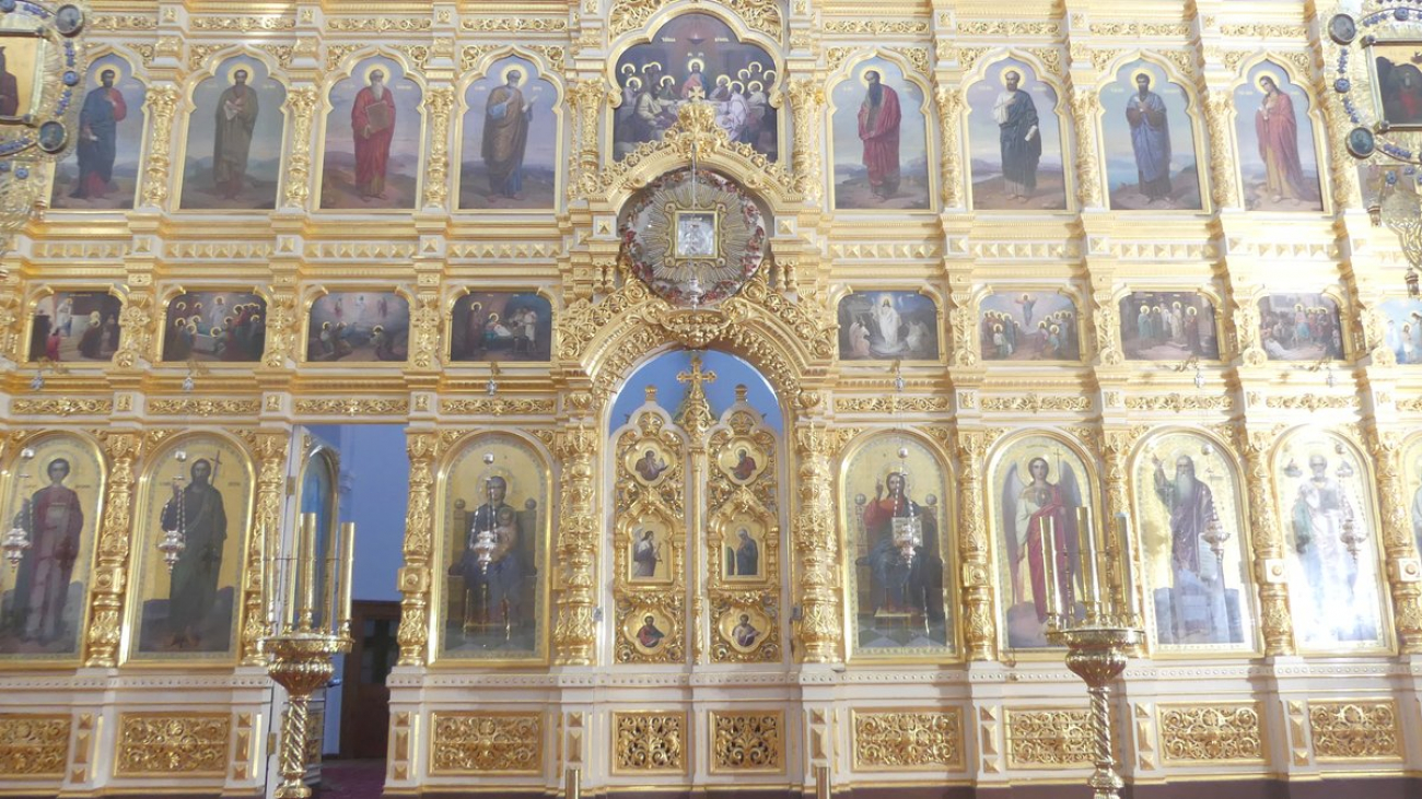 The icon screen of the cathedral of the Skete Prophet Elias.