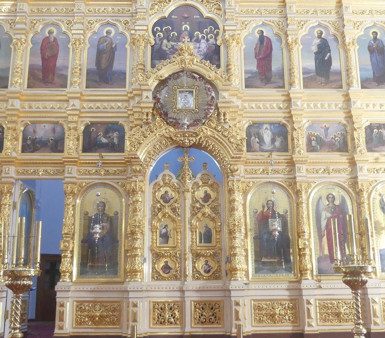 The icon screen of the cathedral of the Skete Prophet Elias.