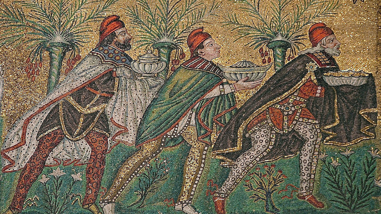 Mosaic of The Magi, in St Apollinarius in Rabena, 6th century.