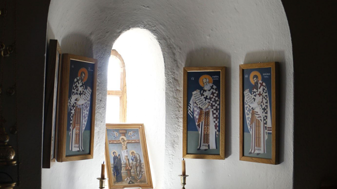 Window to the east, in the chapel of St Demetrios.