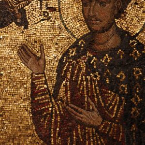 The big portable mosaic icon of St Dmetrios, of the 11th century, gift of Nikiforos Botaneatis.