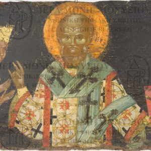 St Nifon and Neagoe Basarab depicted on an icon, 16th century.