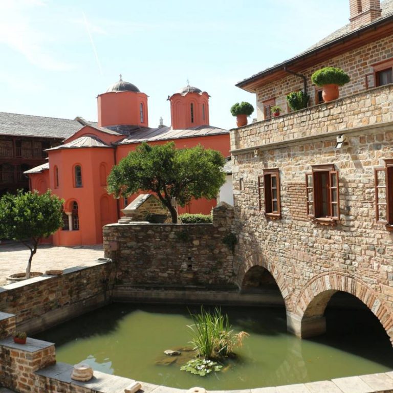 A cistern outside the walls.