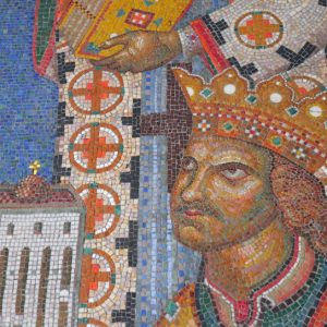 Detail from the mosaic of the Wallachian ruler, Neagoe Basarab (work of N. Masteropoulos).