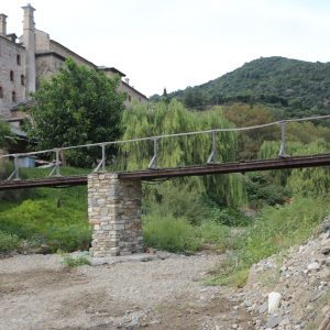 The small bridge that crosses the torrent river Nevrokopos.
