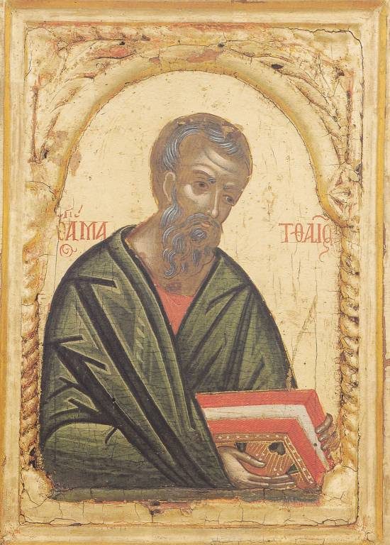 Evangelist Mattheos, portable icon attributed to painter Antonios, 1544.