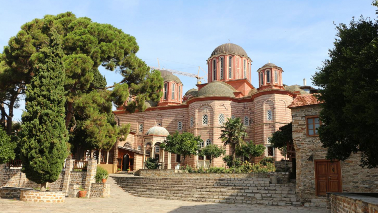 South view of the new Cathedral, with its characteristic colored painting.