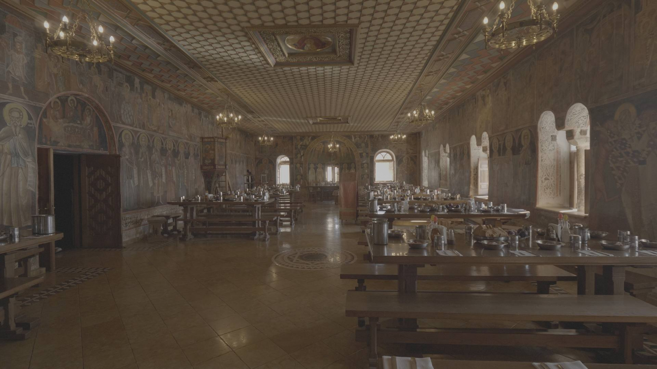 The interior of the refectory.