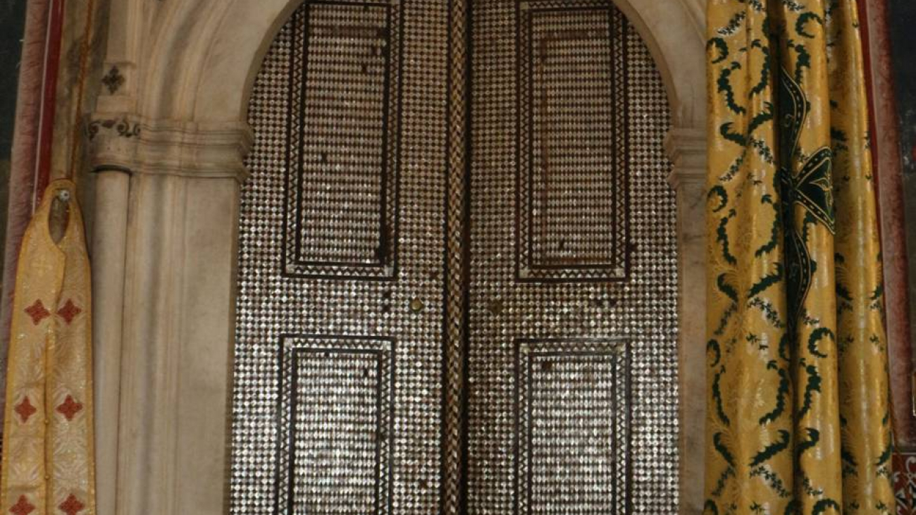 Ivory gate within the new Cathedral.