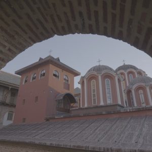 Θέα των τρούλων του Καθολικού από τα δυτικά