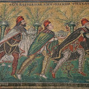 Οι μάγοι, ψηφιδωτό του 6ου αιώνα στον Άγιο Απολλινάριο το νέο, Ραβέννα.