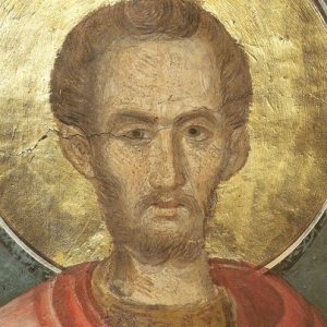Ο άγιος Δαμιανός, τοιχογραφίες μονής Παντοκράτορος, περίπου 1372/3.
